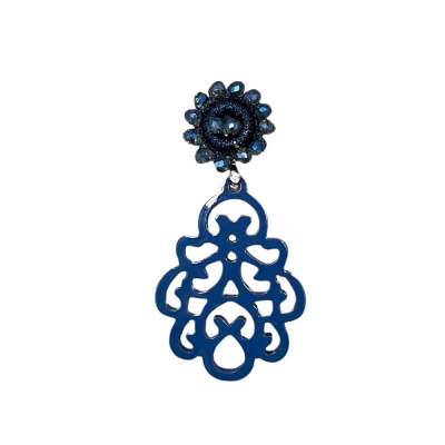 Orecchini Ohrringe Calabrone - Calabrone-dunkelblau-silber-perle