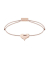 Momentoss Filo Armband - Textil - Braun-Beige - rosé vergoldet - Herz - 21201105