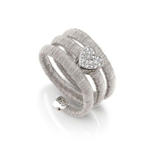 Nomination Ring - Flair Herz - Silber, Dreifach - 144871/010