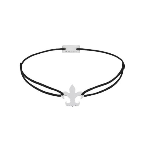 Momentoss Filo Armband - Textil - Schwarz - Lilie Silber rhodiniert - 21202673