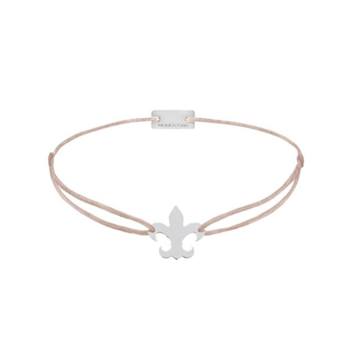 Momentoss Filo Armband - Textil - Beige - Lilie Silber rhodiniert - 21202678