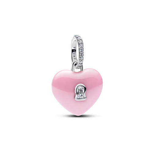 Pandora Charm - Rosafarbenes Keramik Herzschloss - 794424C01