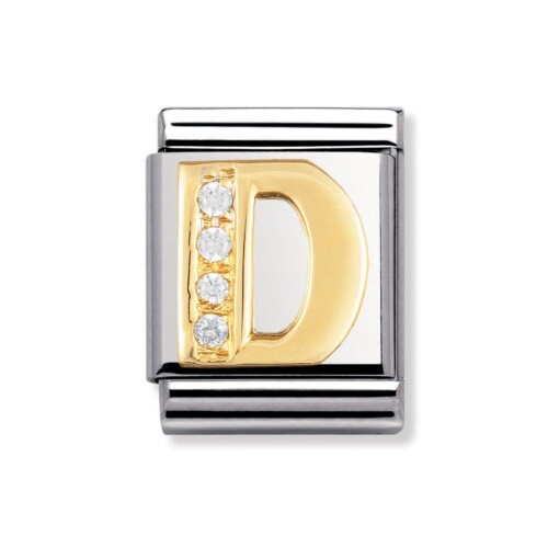 Nomination BIG - BUCHSTABEN Edelstahl, 18K-Gold und Cubic Zirc. (D)