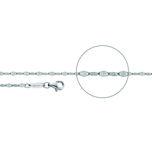 Der Kettenmacher Halskette - Plättchenkette Diamantiert Silber- PL-40S