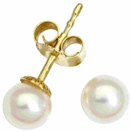 Schneider Basic Ohrstecker - Süßwasser Zuchtperle 6mm - SWP6