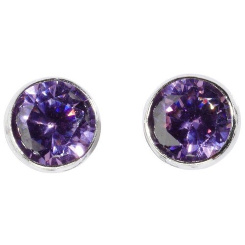 Schneider Basic Ohrstecker - Silber – Monatsstein Februar - SMO05