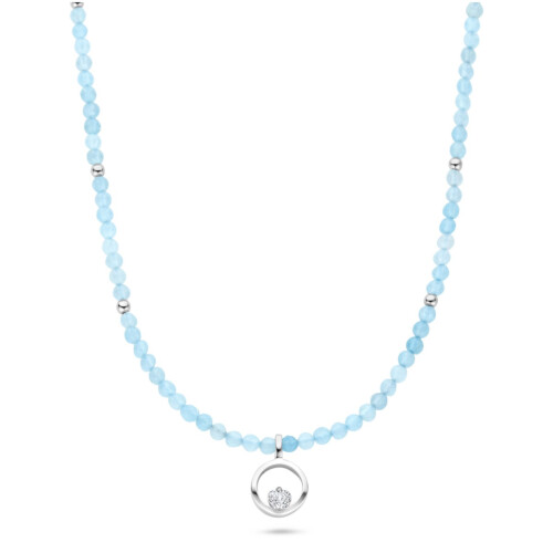 FJF JEWELLERY Halskette - Icon Heart Stone Edition Aquamarine - FJF0010050SAQ