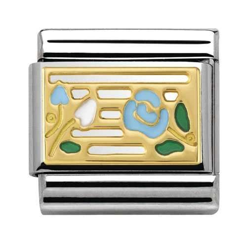 Nomination Anhänger - Composable Classic La Vie en Rose - Rose auf Pentagramm - 030284/14