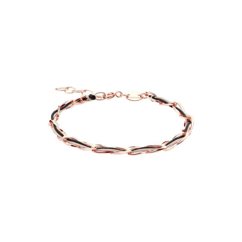 Momentoss Filo Armband - Textil - Schwarz Braun - Rose vergoldet - 20200933