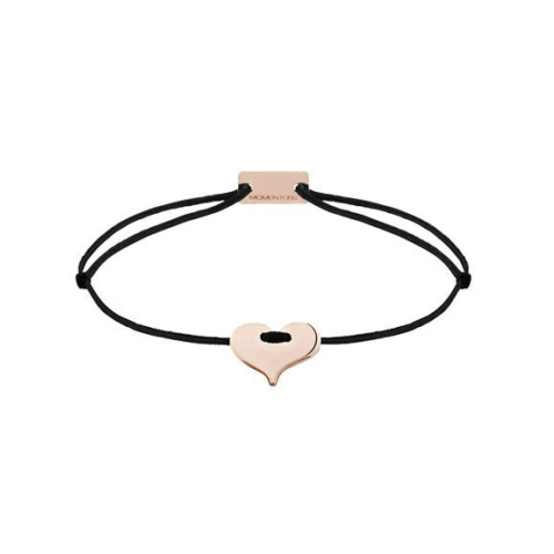 Momentoss Filo Armband - Textil - Schwarz - rosé vergoldet - Herz - 21200218