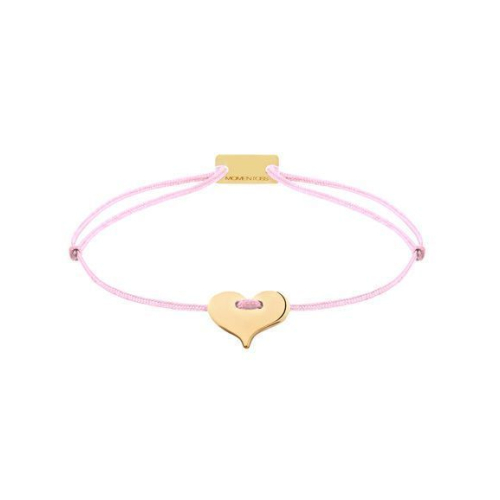 Momentoss Filo Armband - Textil - Babyrosa - vergoldet - Herz - 21201046
