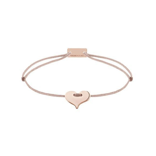 Momentoss Filo Armband - Textil - Braun-Beige - rosé vergoldet - Herz - 21201105
