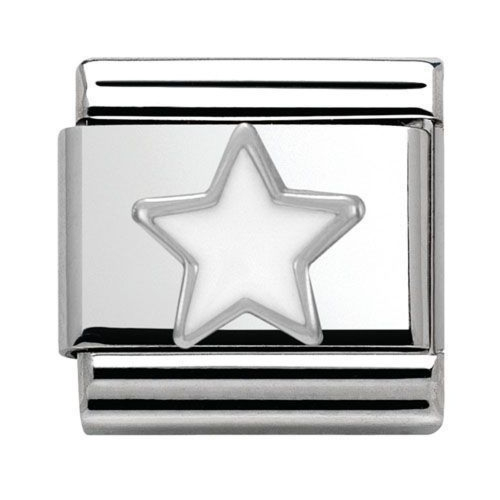 Nomination Classic - Composable Classic - Emaille, Silber - Weißer Stern- 330202/04