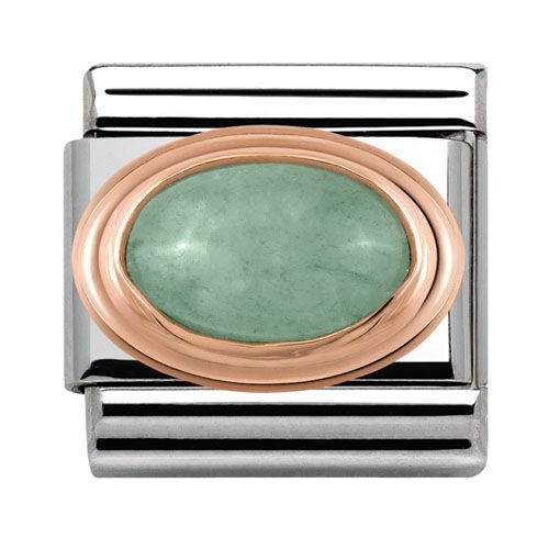 Nomination Anhänger - Composable Classic - 9k Rosegold, Edelstahl, Hartsteine - Gruener Aventurin - 430501/23