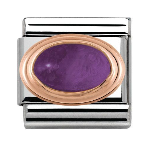 Nomination Anhänger - Composable Classic - 9k Rosegold, Edelstahl, Halbedelsteine - Amethyst - 430502/02