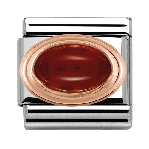 Nomination Anhänger - Composable Classic - 9k Rosegold, Edelstahl, Halbedelsteine - Rot - 430502/03