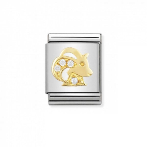 Nomination BIG - STERNZEICHEN Edelstahl, 18K-Gold und Cubic Zirc. (Steinbock) - 032302/10