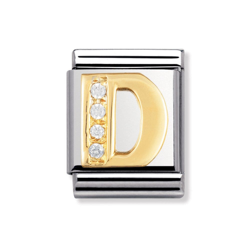Nomination BIG - BUCHSTABEN Edelstahl, 18K-Gold und Cubic Zirc. (D)