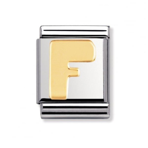 Nomination BIG - BUCHSTABE Edelstahl und 18K-Gold (F)