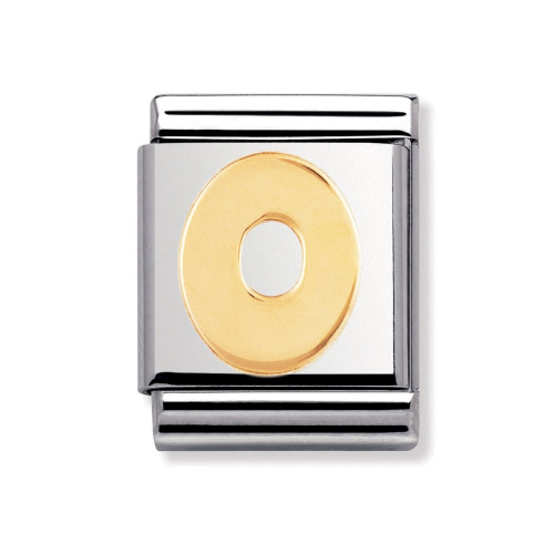 Nomination BIG - BUCHSTABE Edelstahl und 18K-Gold (O)