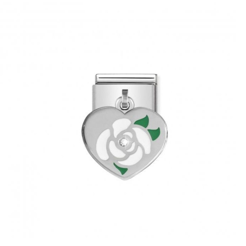Nomination Classic - Composable Classic - Charm Herz mit Blume - 031712/07