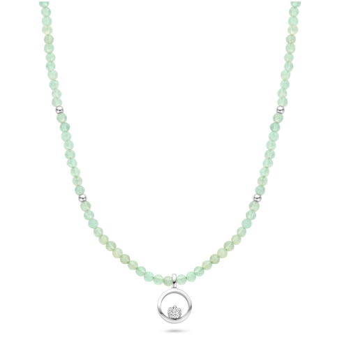 FJF JEWELLERY Halskette - Icon Heart Stone Edition Phrenite - FJF0010050SPH