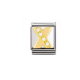 BUCHSTABEN Edelstahl, 18K-Gold und Cubic Zirc. (X)