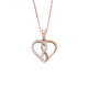 Silbercollier Herz rose - M262114