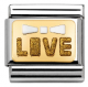 Emaille, Gold - Weiße Schleife LOVE - 030280/47