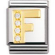 BUCHSTABEN Edelstahl, 18K-Gold und Cubic Zirc. (F)