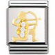 STERNZEICHEN Edelstahl, 18K-Gold und Cubic Zirc. (Schutze)