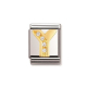 BUCHSTABEN Edelstahl, 18K-Gold und Cubic Zirc. (Y)