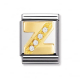 BUCHSTABEN Edelstahl, 18K-Gold und Cubic Zirc. (Z)